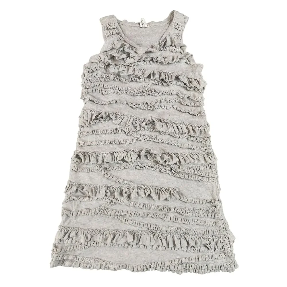 J Crew Crewcuts sz‎ 10 girls gray cotton ruffle summer tank dress